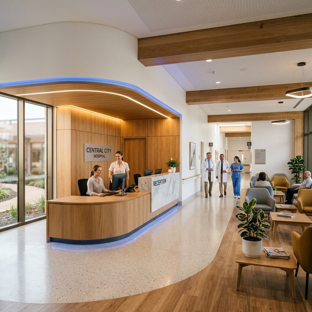 Render del interior del nuevo Hospital Zumaya